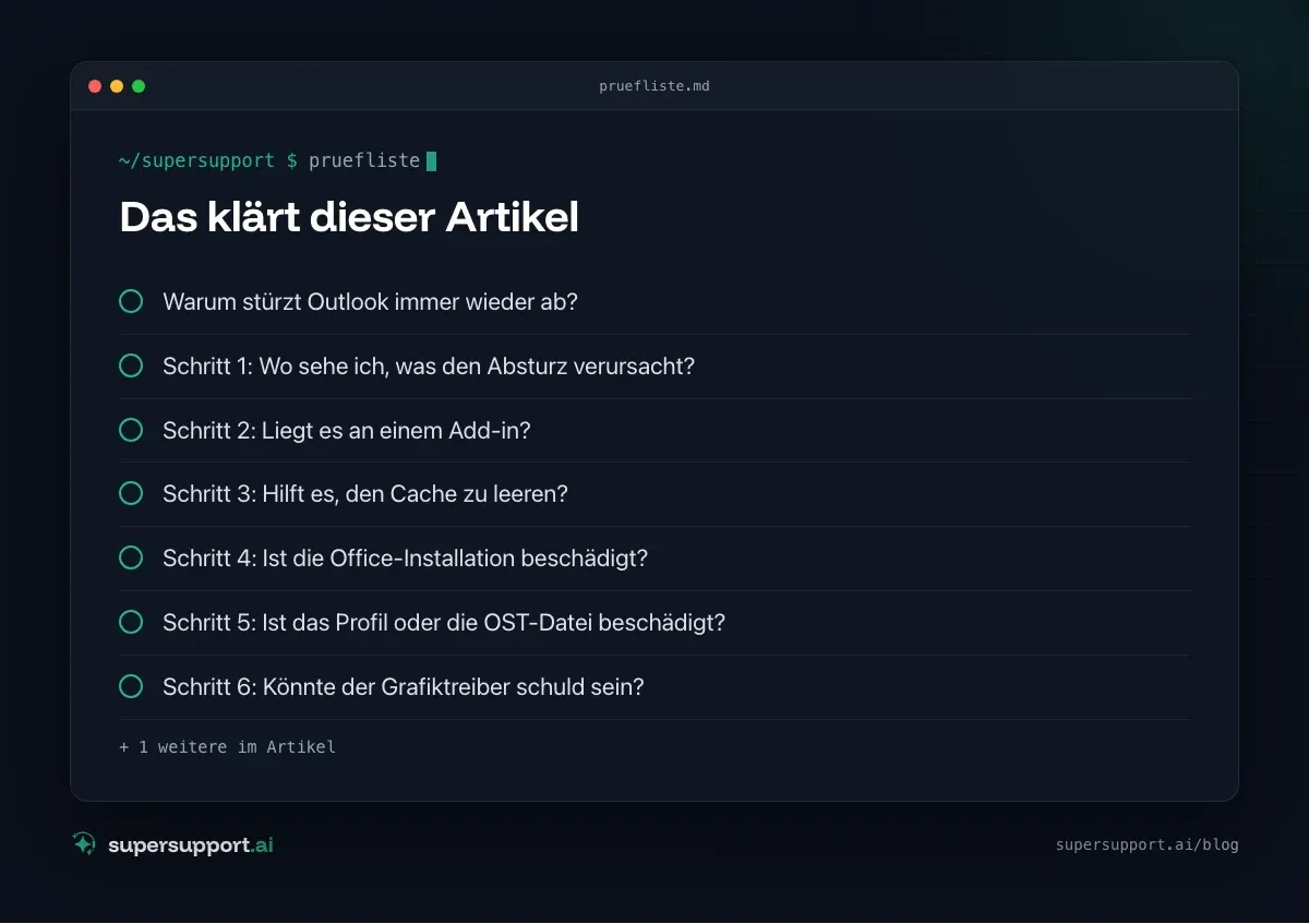 Outlook stürzt ab: Ursachen finden und dauerhaft beheben – das klärt der Artikel