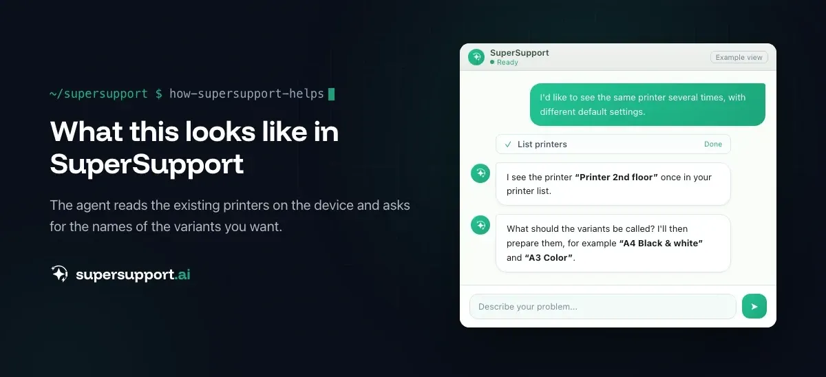 Example view in SuperSupport – Matrix42 Alternative: When AI Support Fits Better