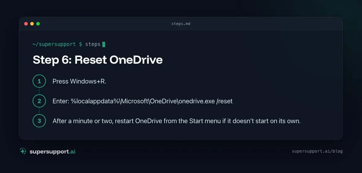 OneDrive Not Syncing – step by step