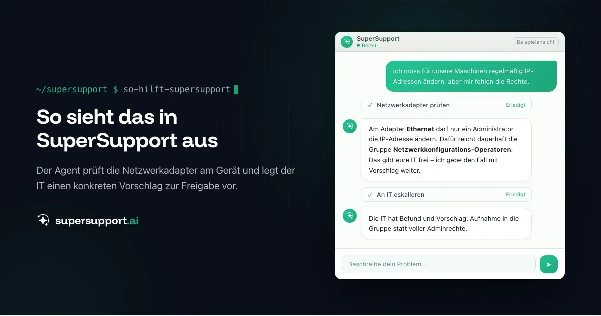 Beispielansicht in SuperSupport – Intune Alternative oder Ergänzung