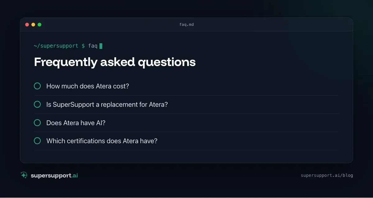 Atera Alternative or Complement – frequently asked questions