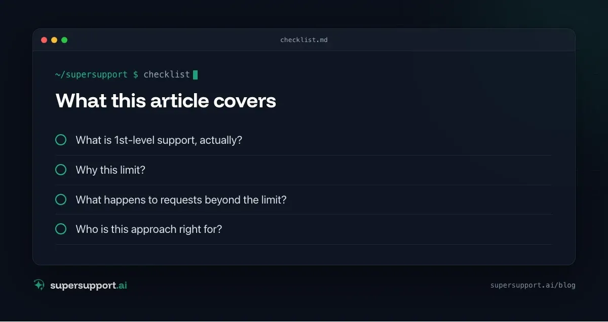 1st-Level AI Support: What It Can and Can't Do – what this article covers