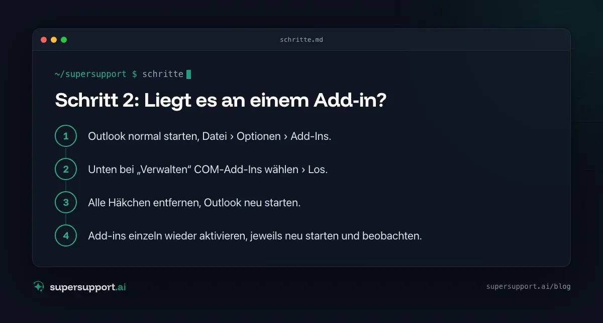 Outlook stürzt ab: Ursachen finden und dauerhaft beheben – Schritt für Schritt