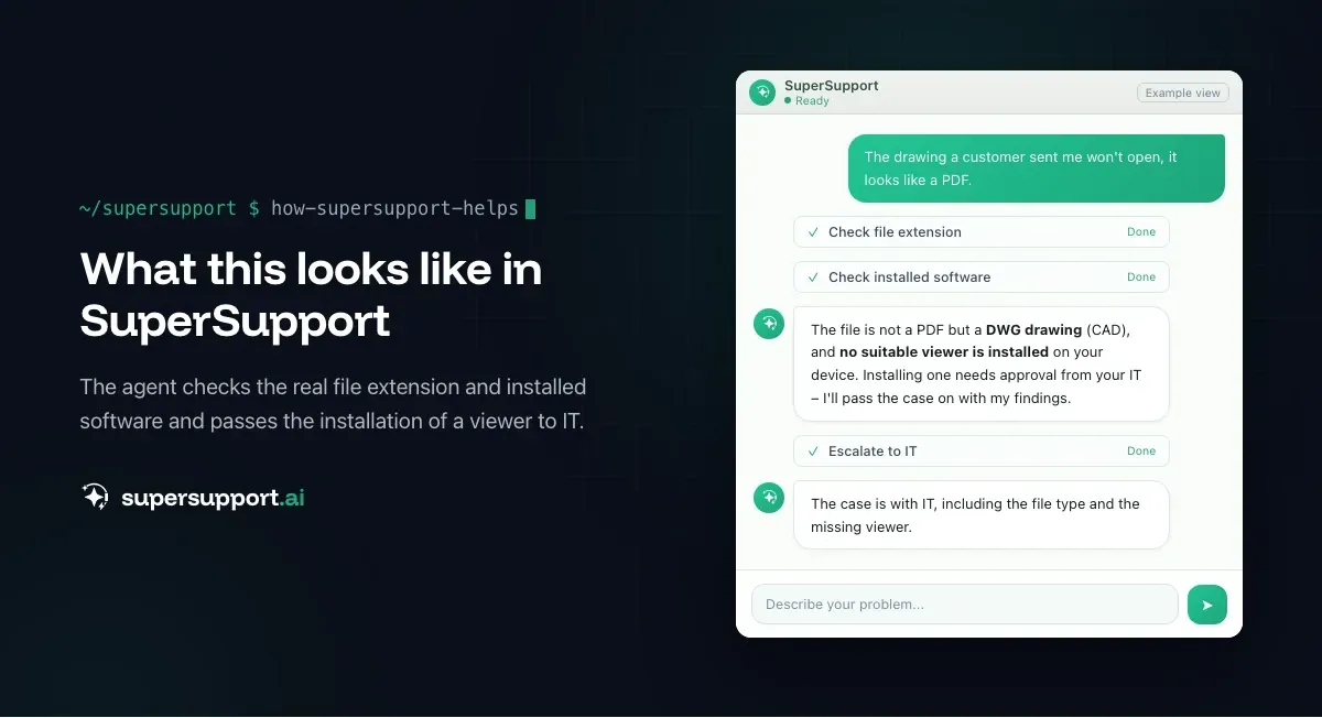 Example view in SuperSupport – NinjaOne Alternative or Complement