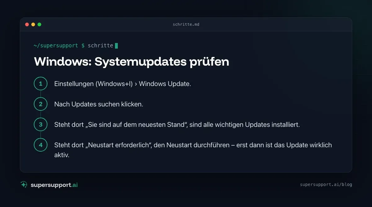 Sind alle Updates installiert – Schritt für Schritt