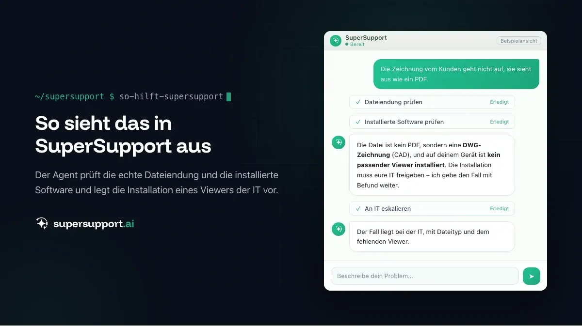 Beispielansicht in SuperSupport – NinjaOne Alternative oder Ergänzung