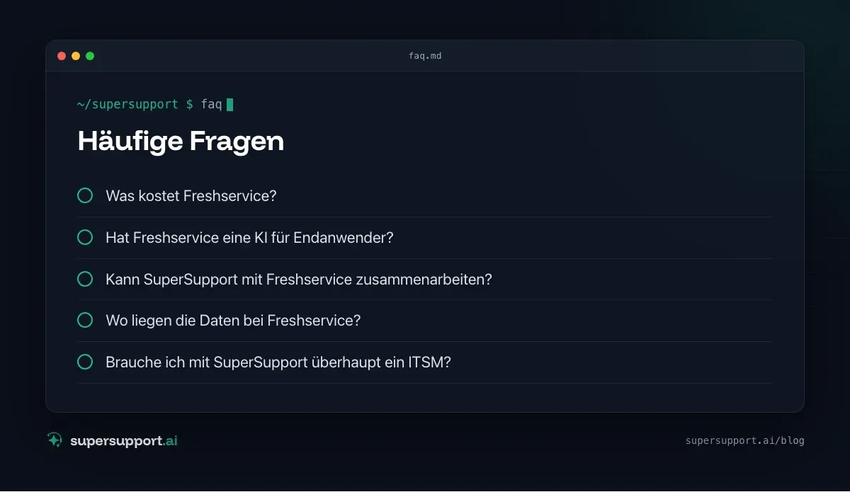Freshservice Alternative oder Ergänzung – häufige Fragen