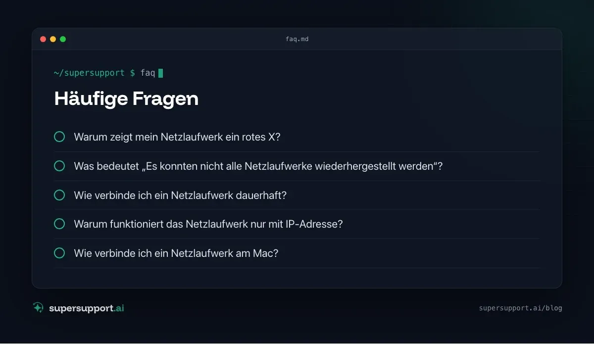 Netzlaufwerk getrennt – häufige Fragen