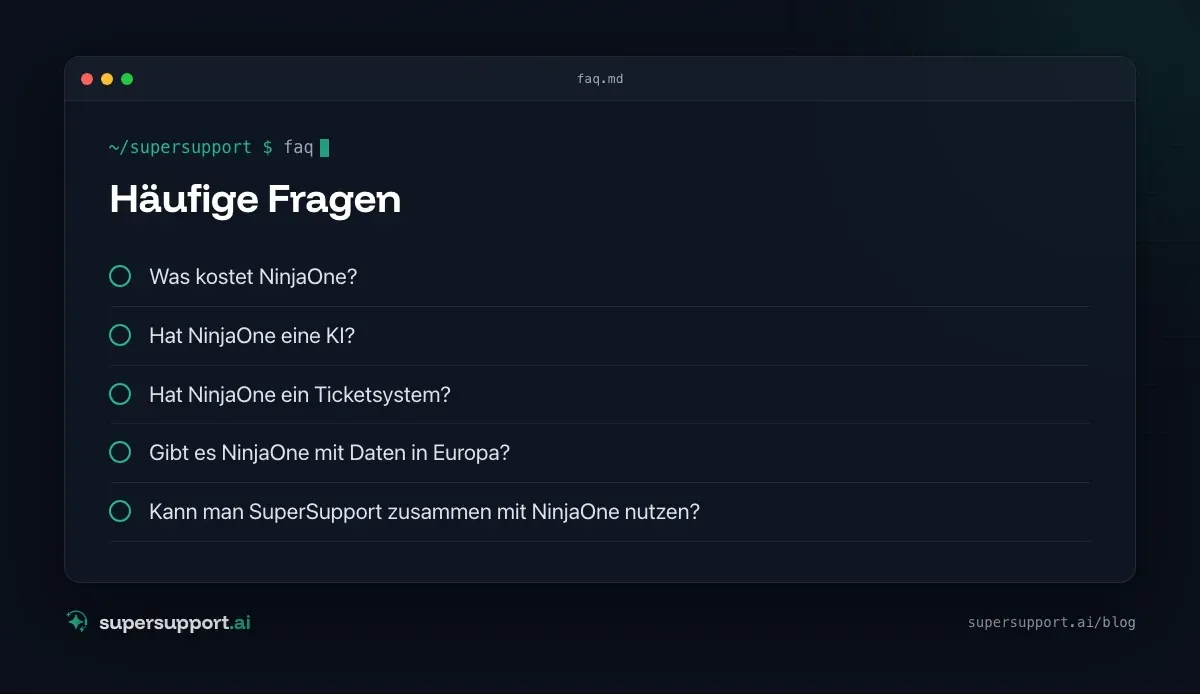 NinjaOne Alternative oder Ergänzung – häufige Fragen