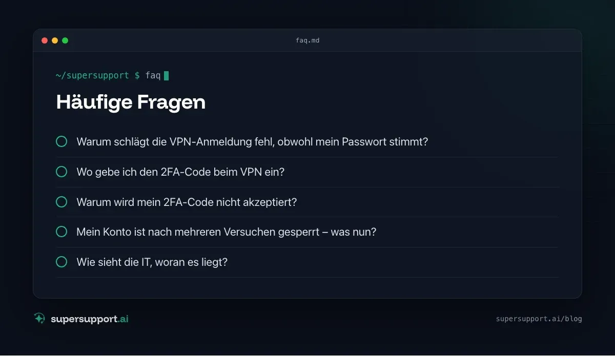 VPN: Authentifizierung fehlgeschlagen – häufige Fragen