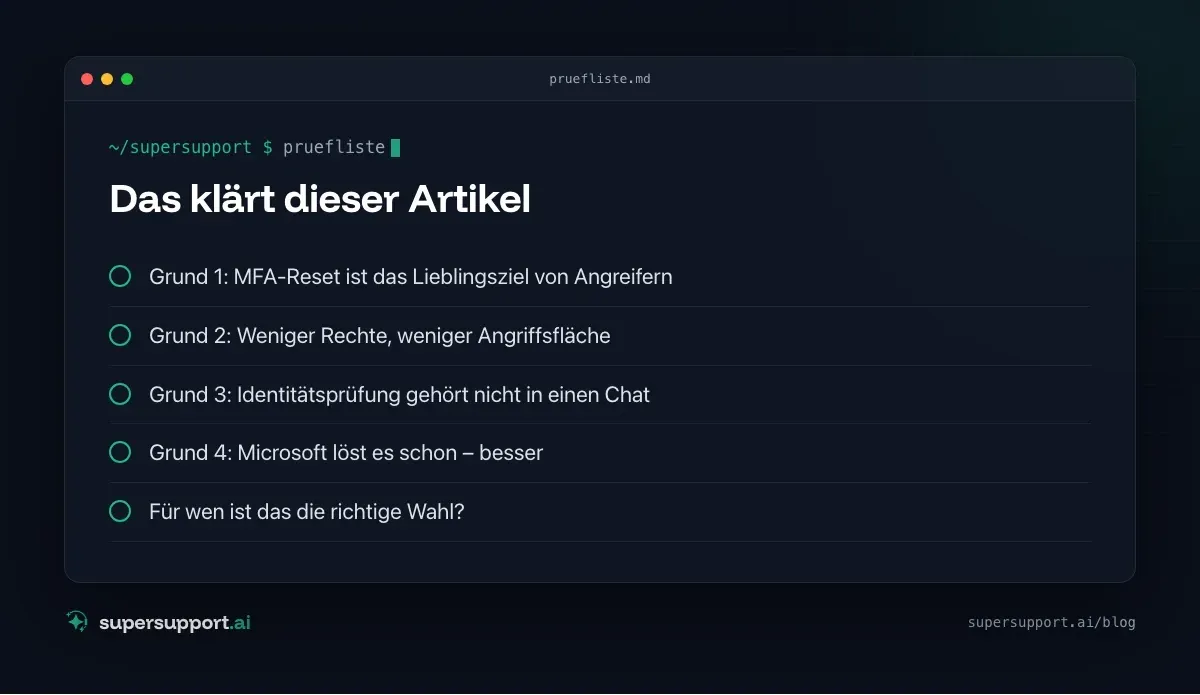 Warum SuperSupport keine Kennwörter zurücksetzt – das klärt der Artikel