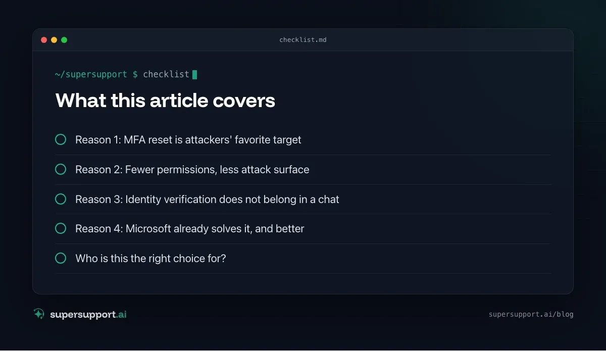 Why SuperSupport Does Not Reset Passwords – what this article covers