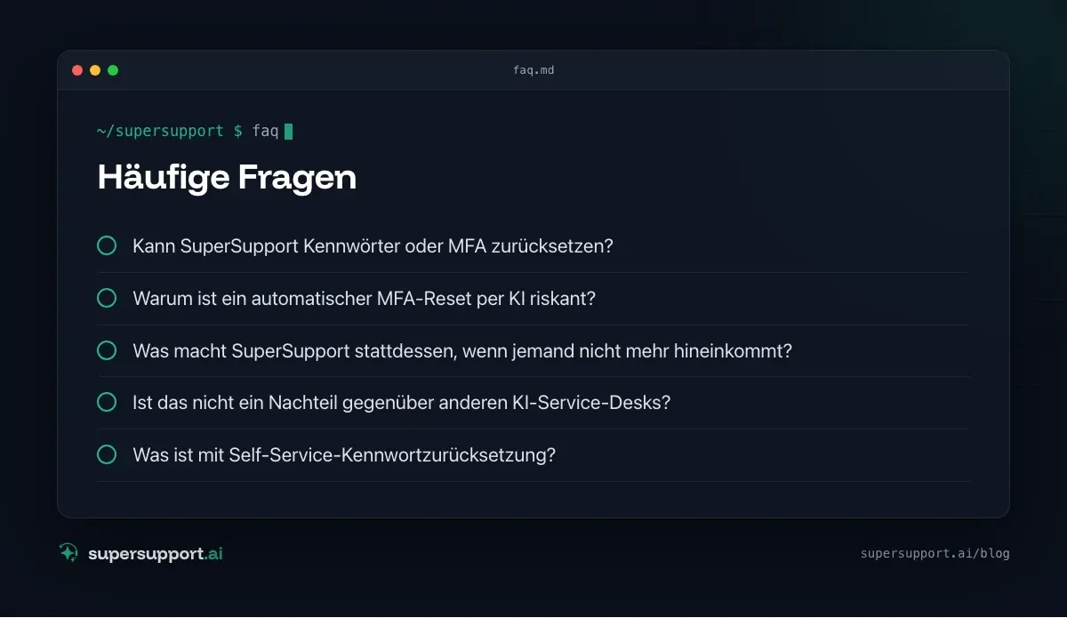 Warum SuperSupport keine Kennwörter zurücksetzt – häufige Fragen