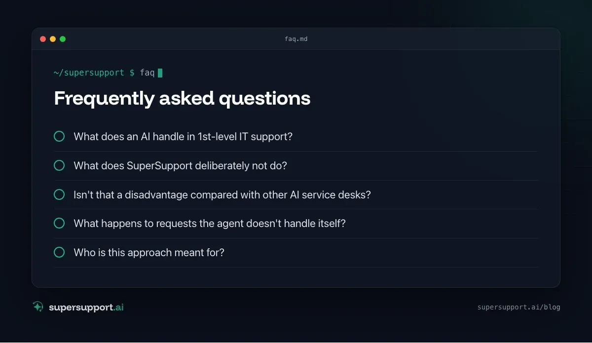 1st-Level AI Support: What It Can and Can't Do – frequently asked questions