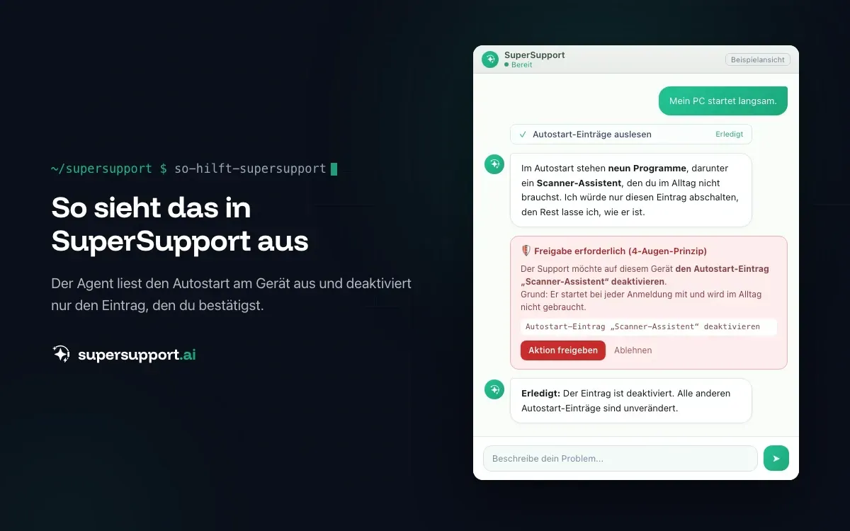 Beispielansicht in SuperSupport – Freshservice Alternative oder Ergänzung