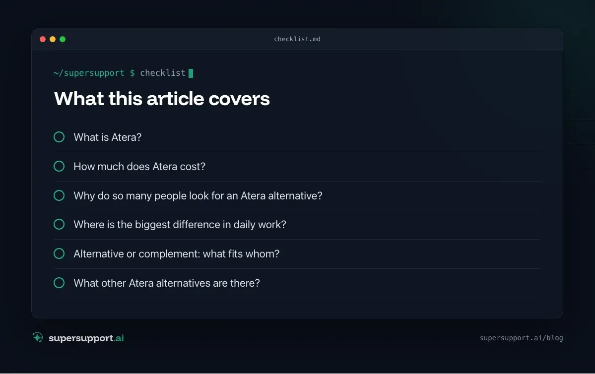 Atera Alternative or Complement – what this article covers