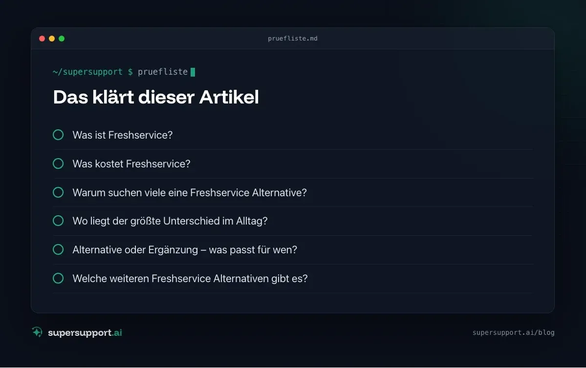 Freshservice Alternative oder Ergänzung – das klärt der Artikel