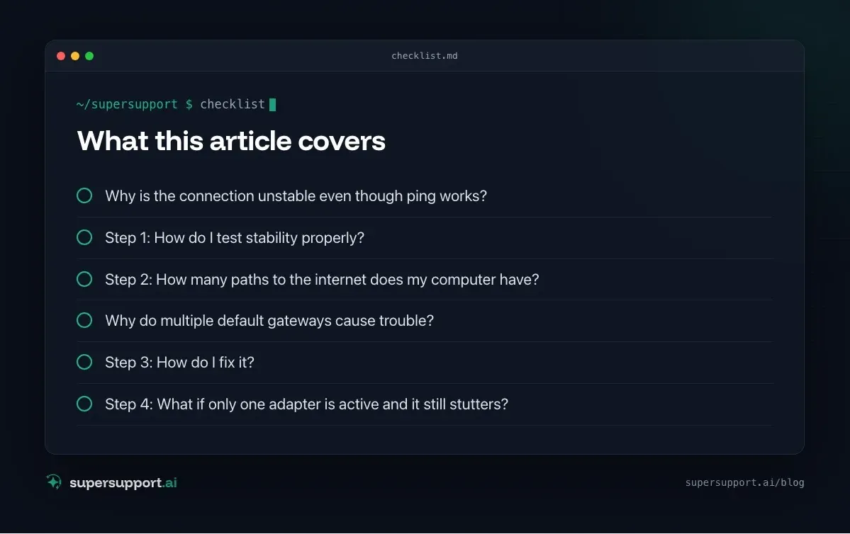 Unstable Internet Connection on Windows: Find the Cause – what this article covers