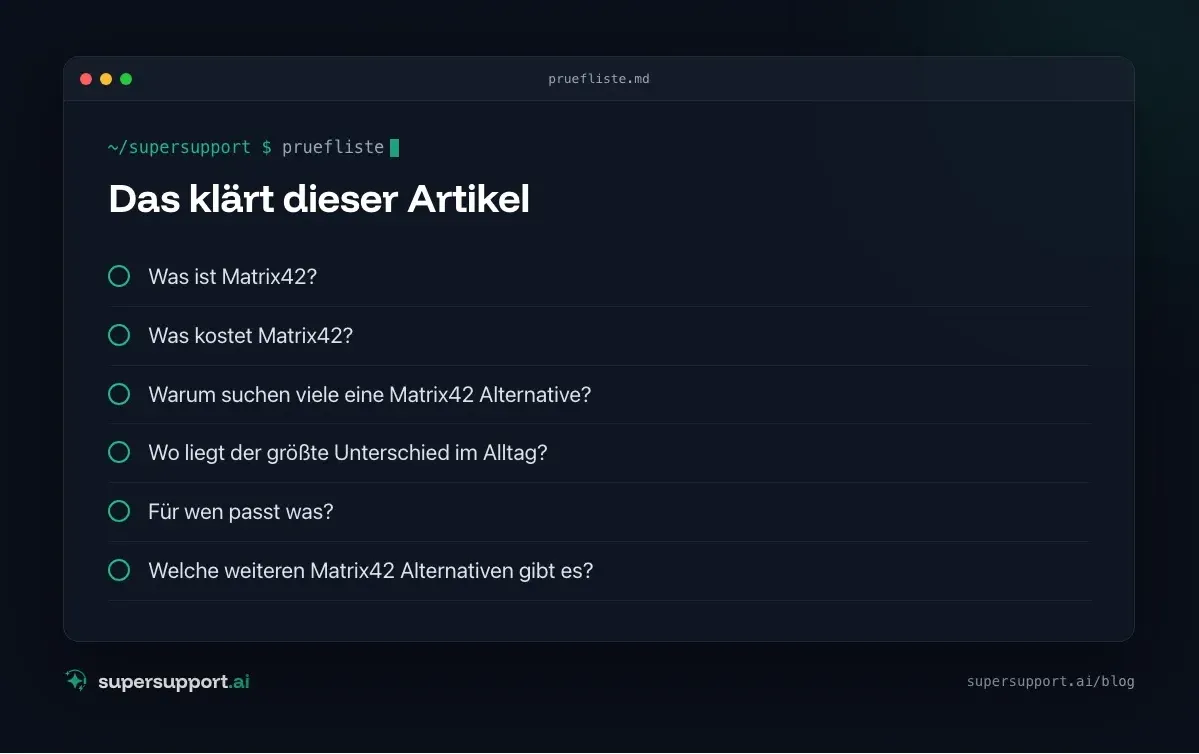 Matrix42 Alternative: Wann ein KI-Support besser passt – das klärt der Artikel