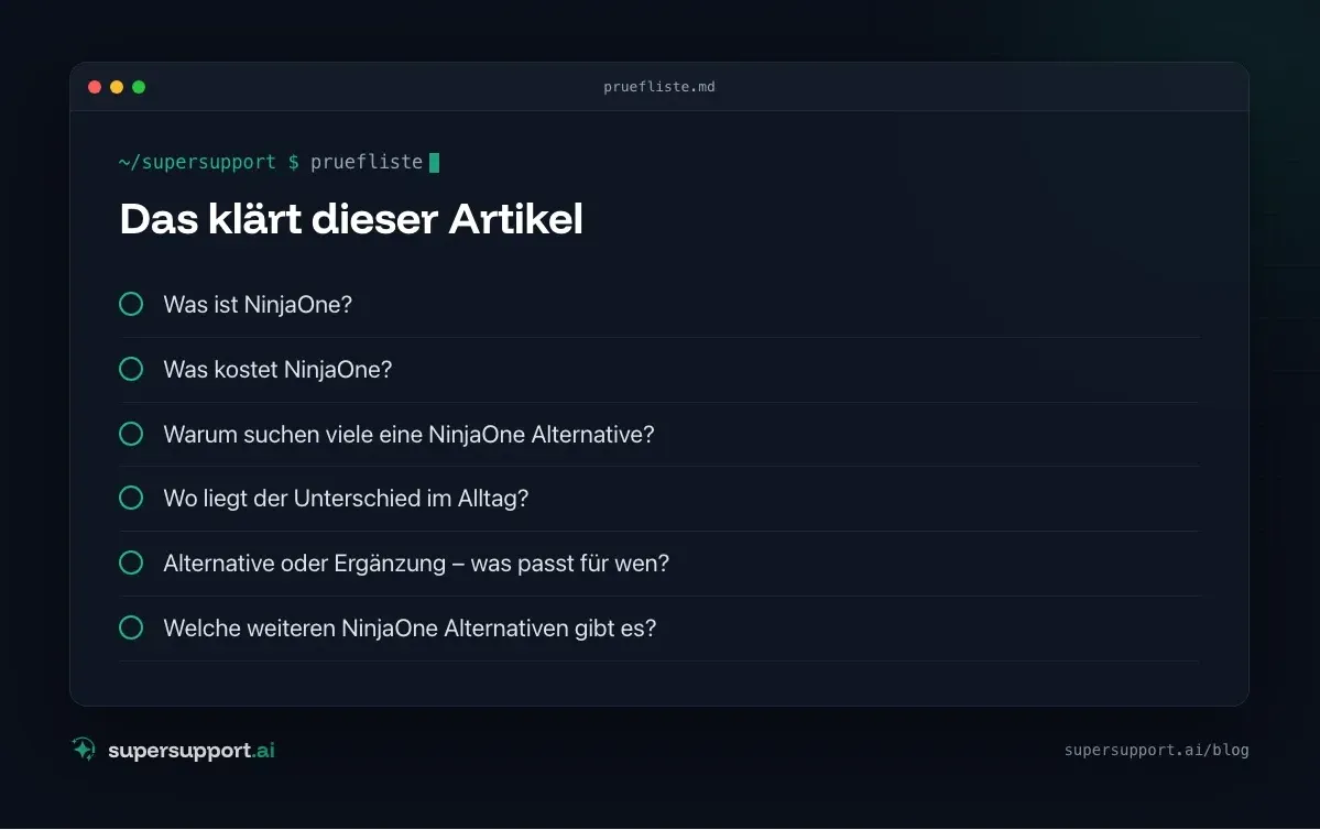 NinjaOne Alternative oder Ergänzung – das klärt der Artikel