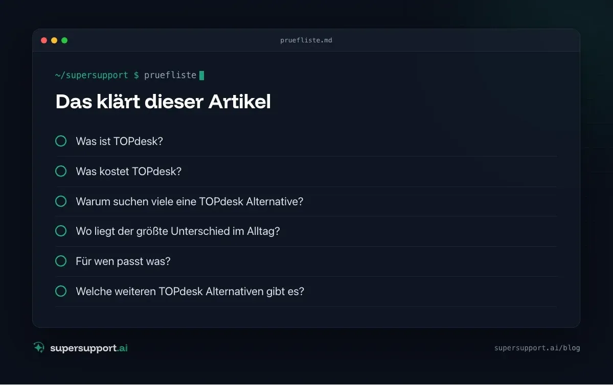 TOPdesk Alternative: Wann ein KI-Support besser passt – das klärt der Artikel