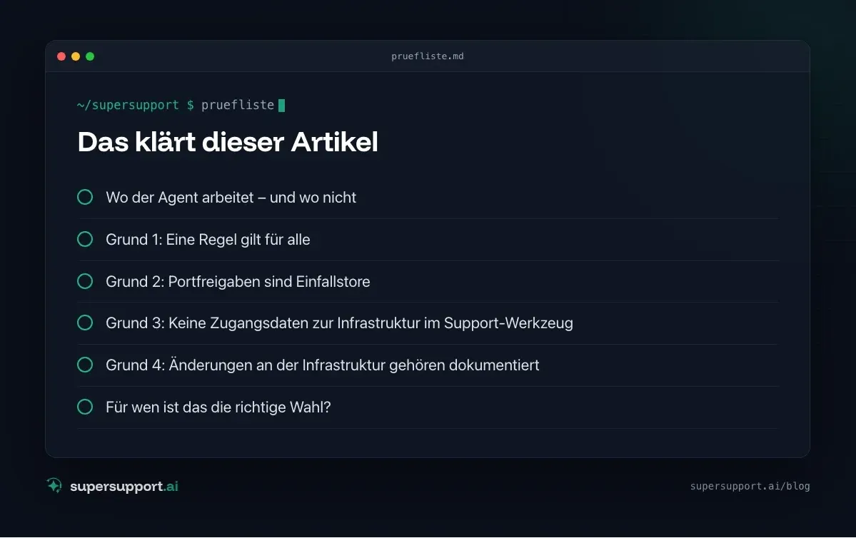 Warum SuperSupport keine Firewall-Regeln ändert – das klärt der Artikel