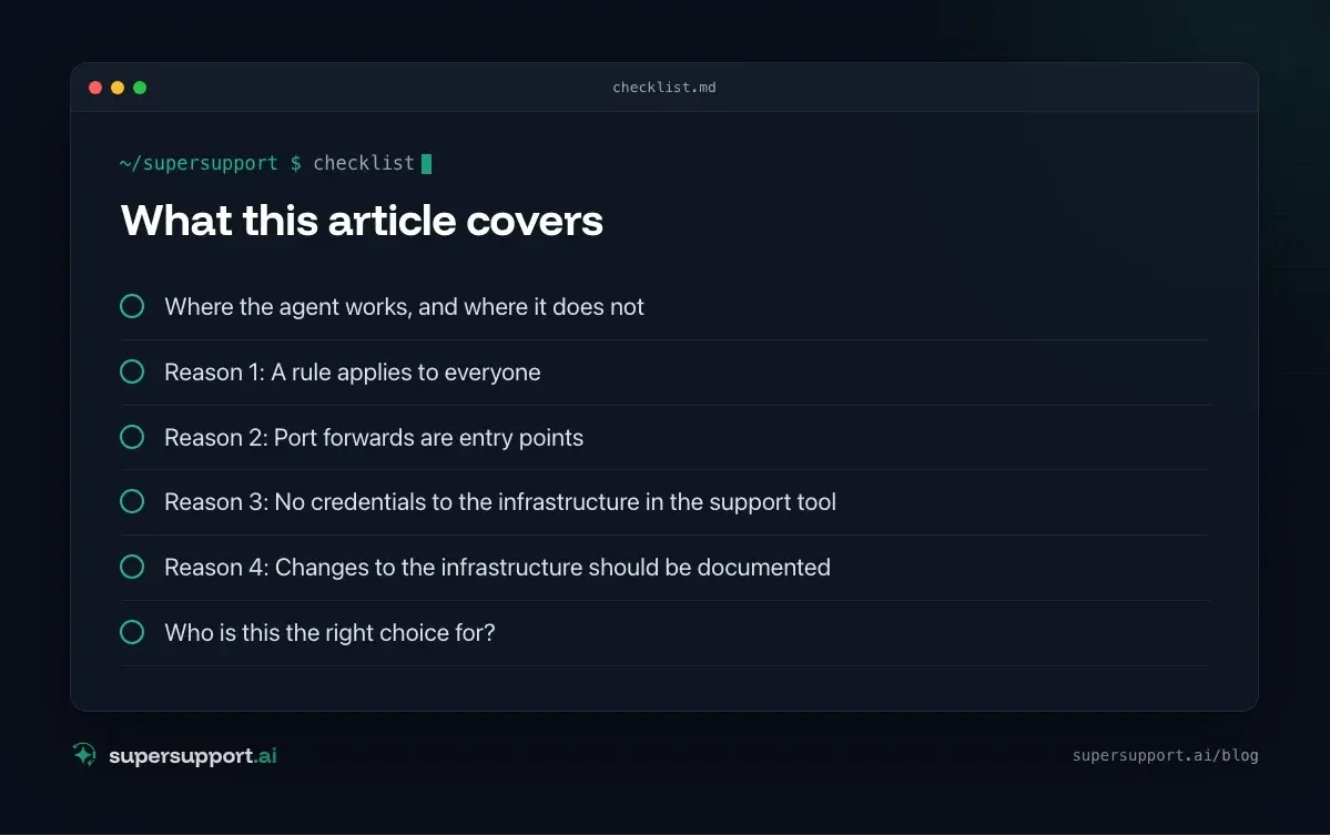 Why SuperSupport Does Not Change Firewall Rules – what this article covers